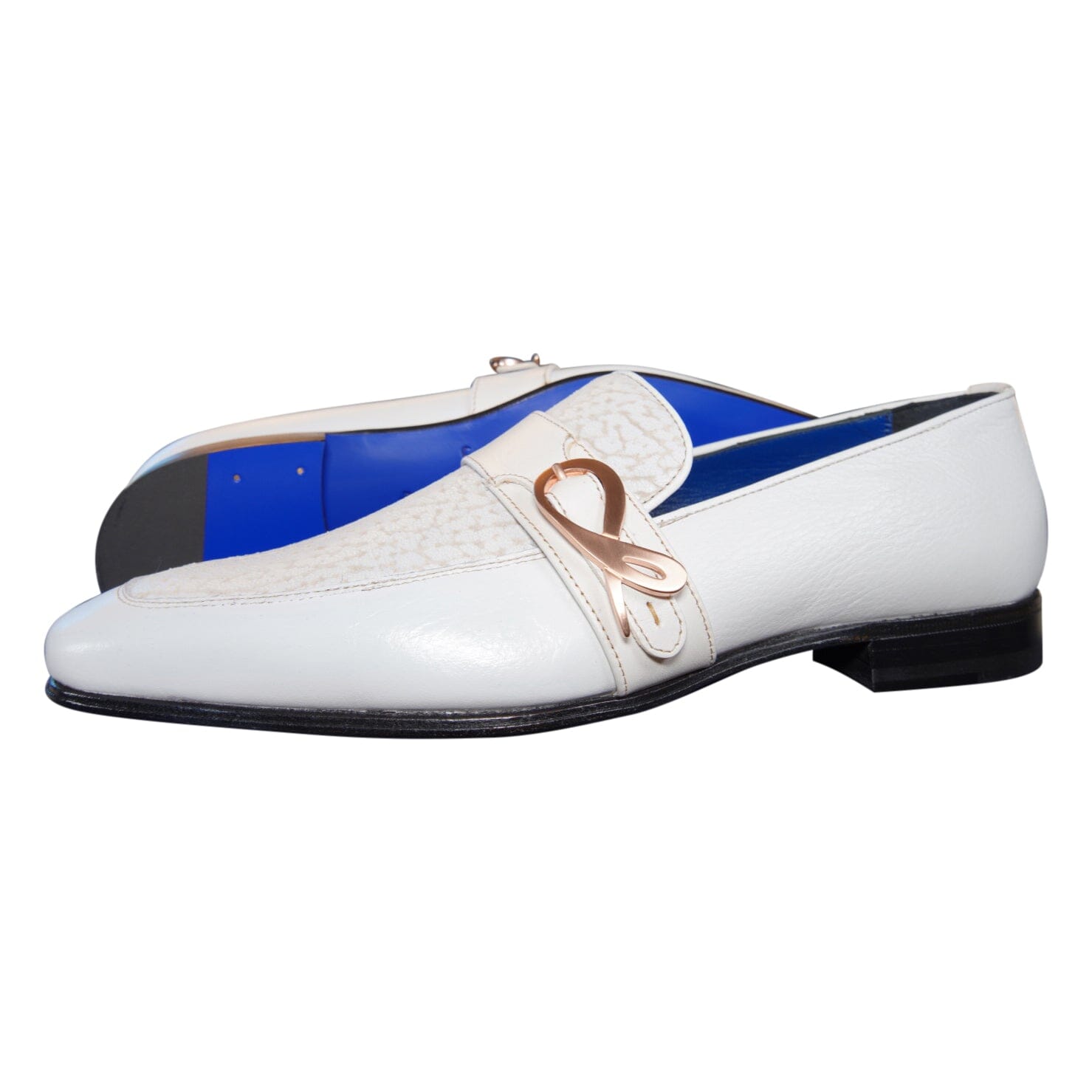 White Piega Monk Rose Gold Loafer