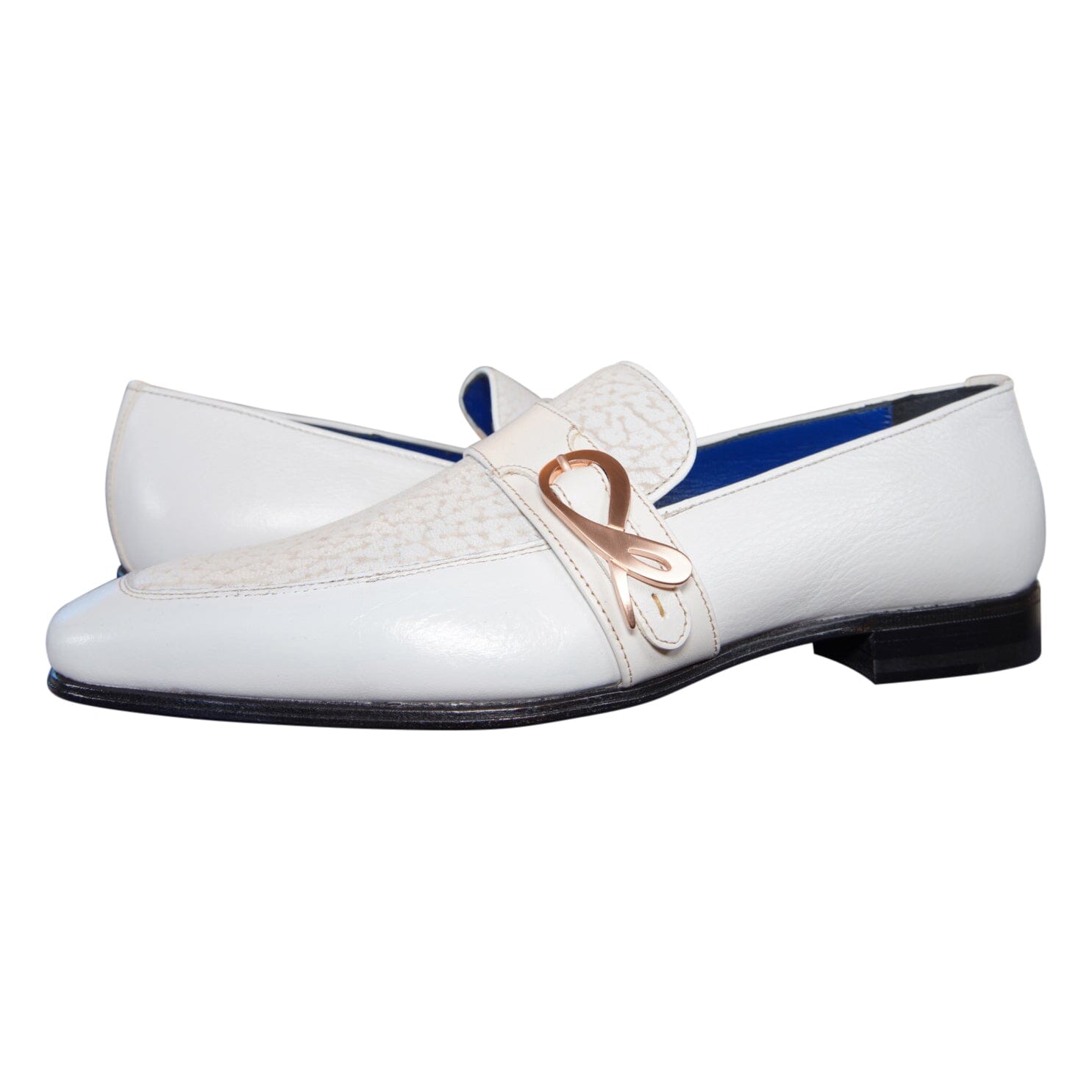 White Piega Monk Rose Gold Loafer-3