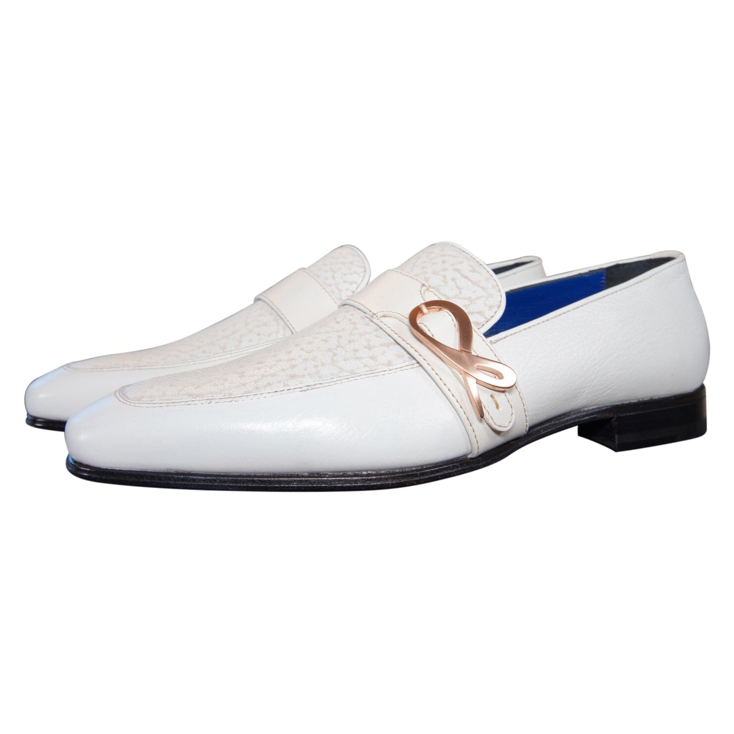 White Piega Monk Rose Gold Loafer-4