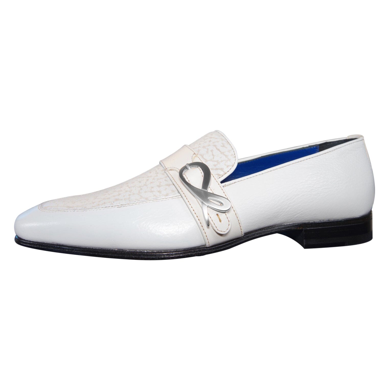 White Piega Monk Silver Loafer-5
