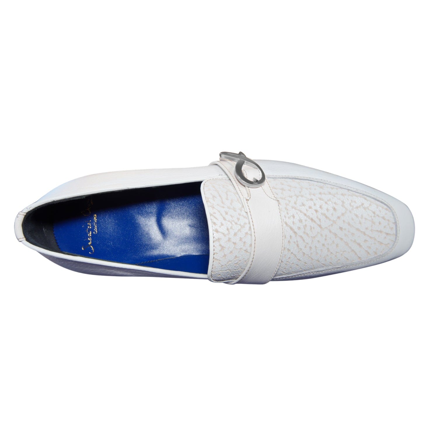 White Piega Monk Silver Loafer-7