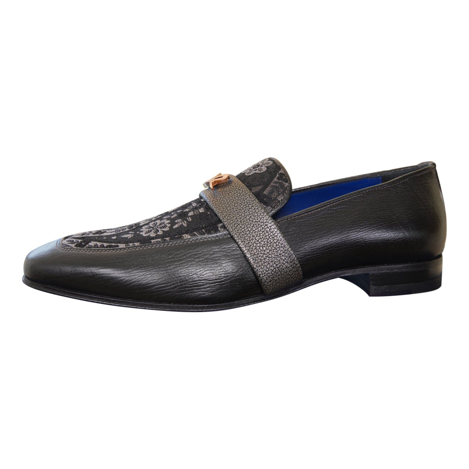 Nero Gunmetal Paisley With Rose Gold Hardware Loafer-5