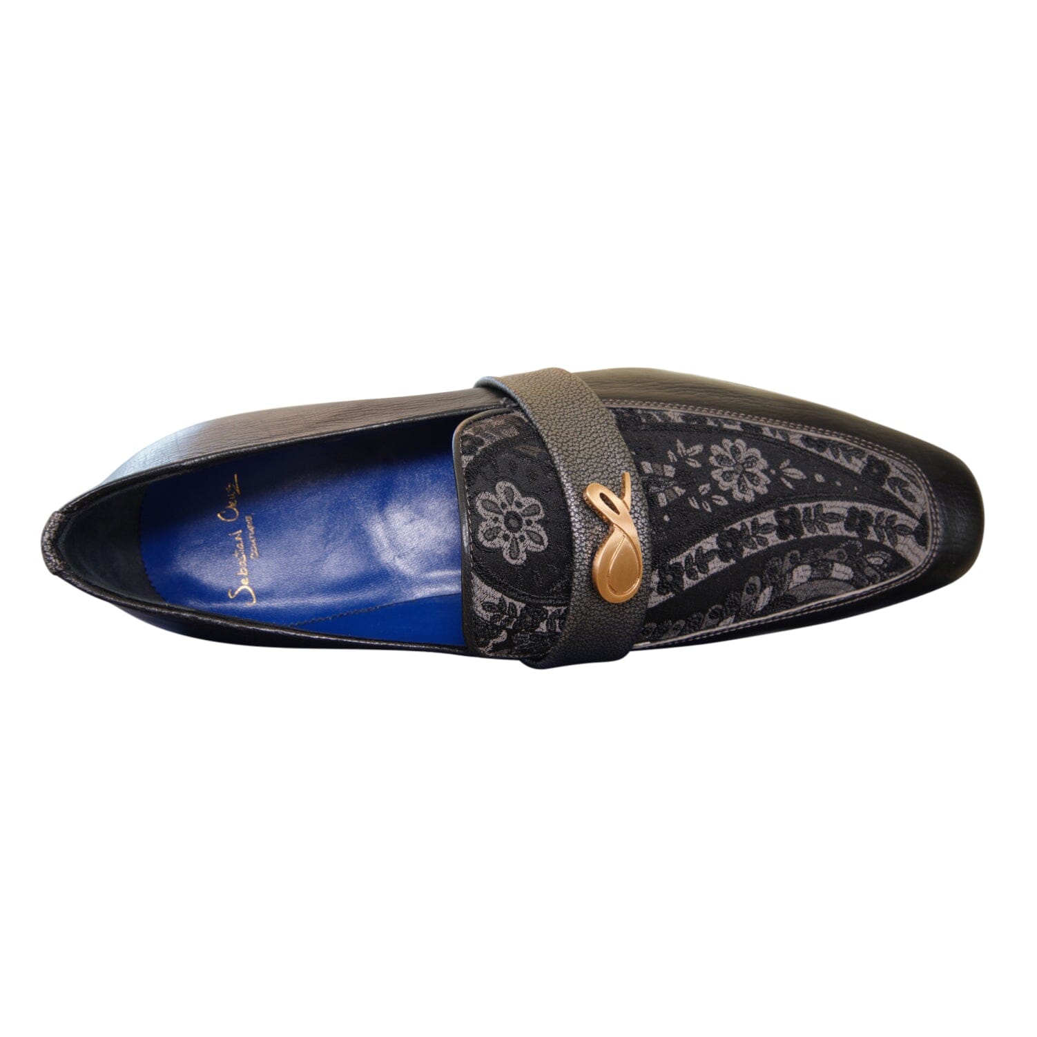 Nero Gunmetal Paisley With Yellow Gold Hardware Loafer-6