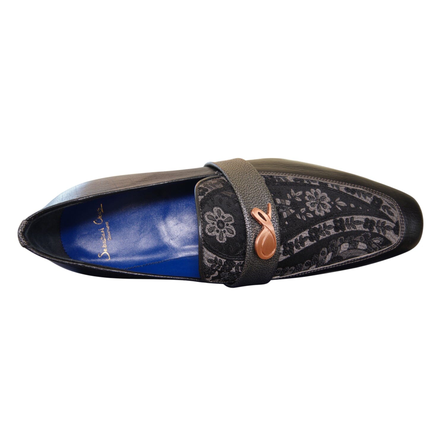 Nero Gunmetal Paisley With Rose Gold Hardware Loafer-6