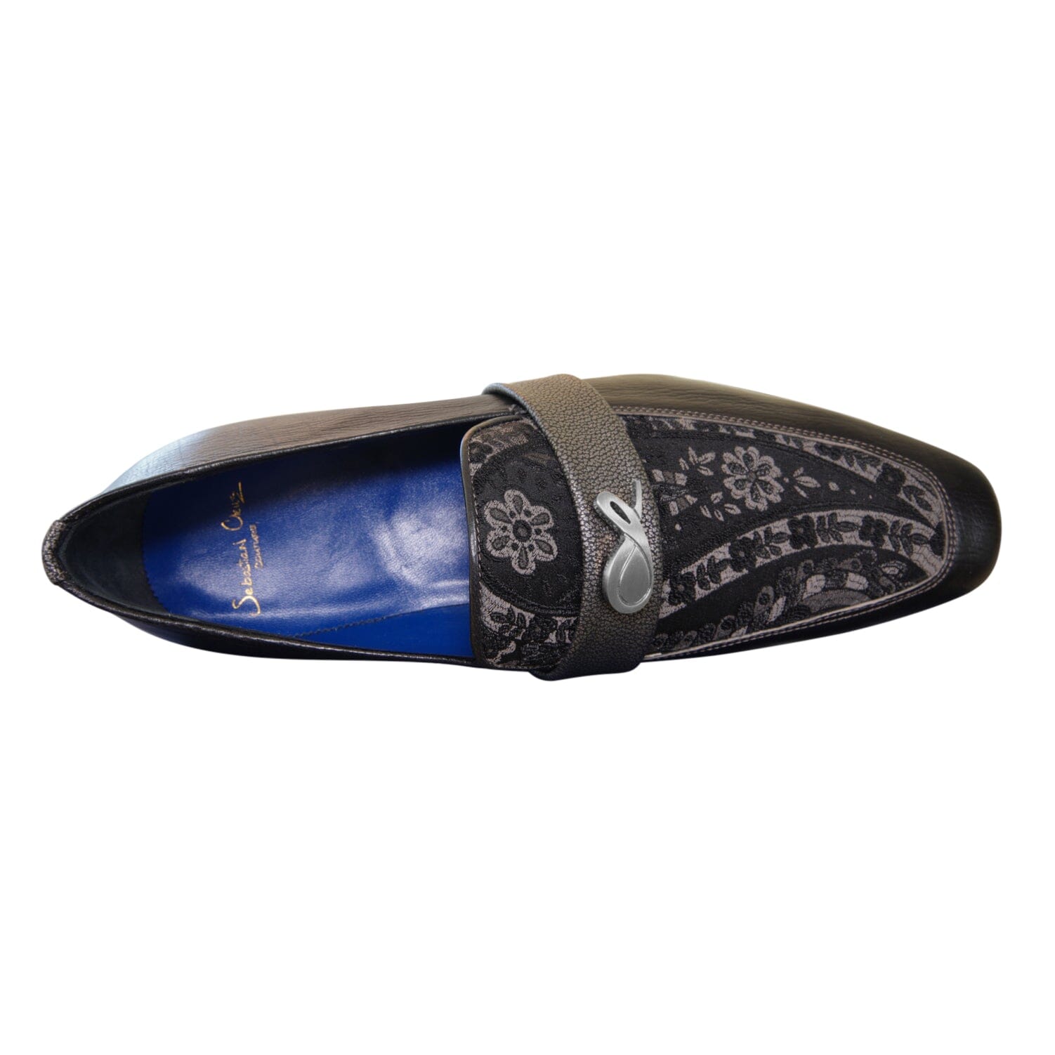 Nero Gunmetal Paisley With Silver Hardware Loafer-6