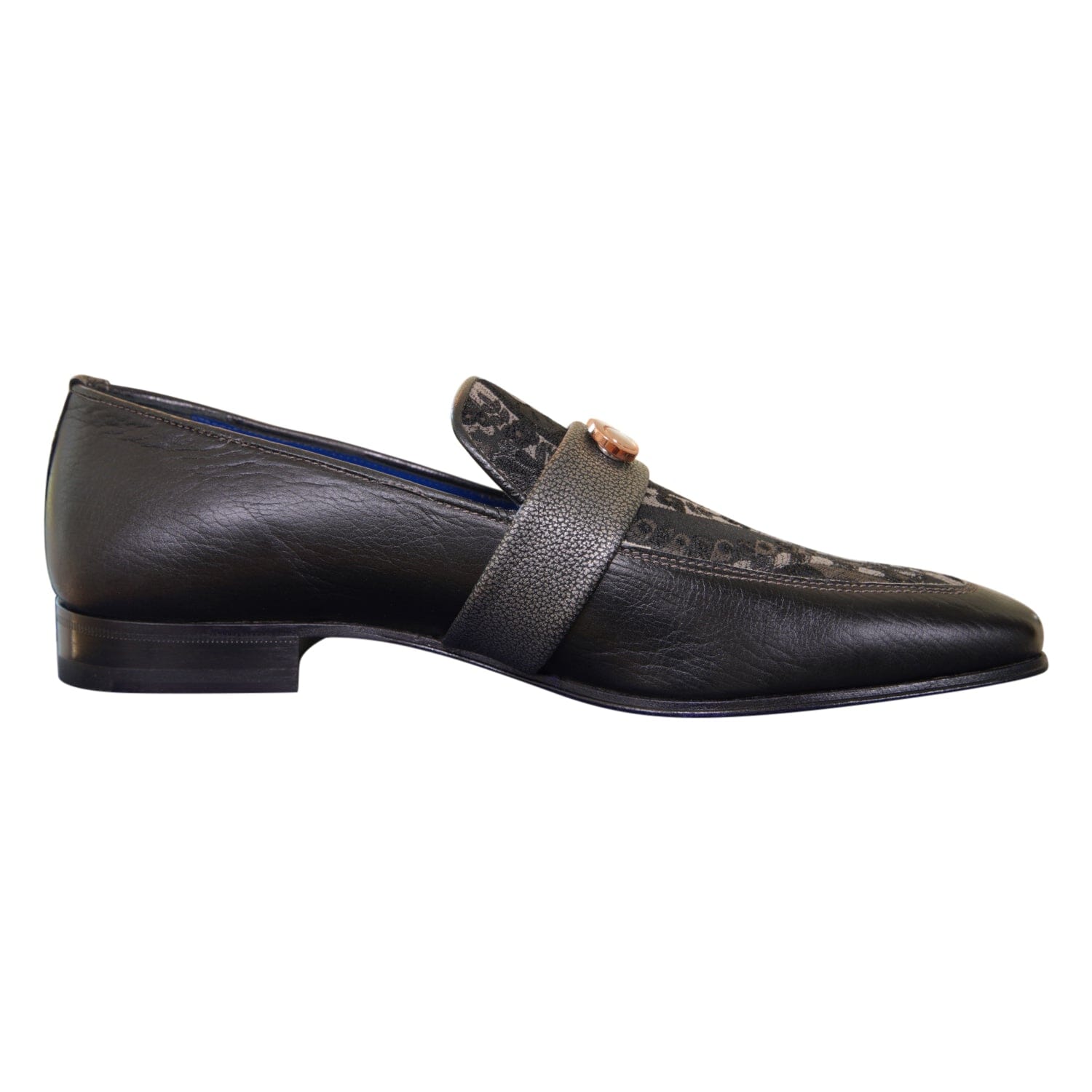 Nero Gunmetal Paisley With Rose Gold Hardware Loafer-7