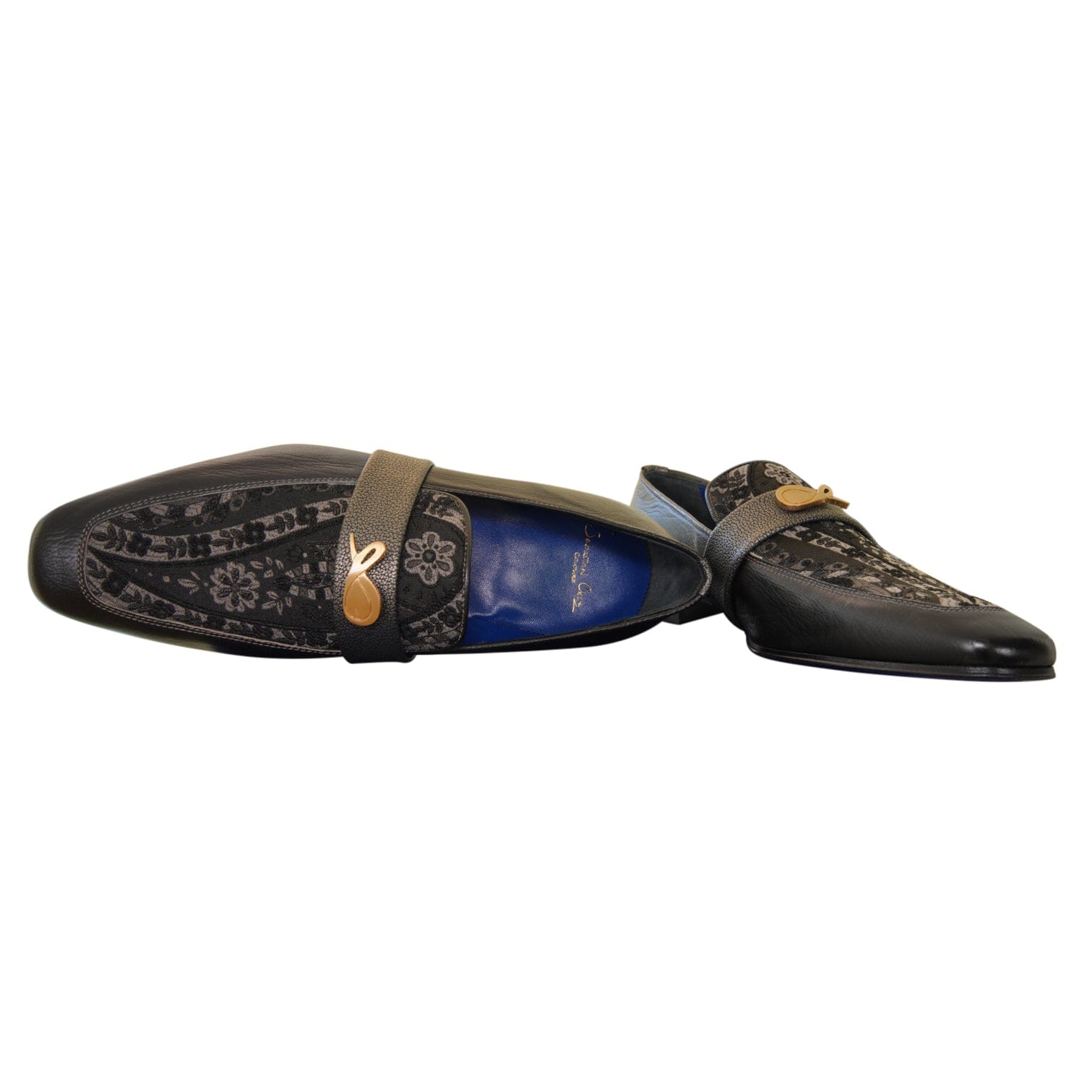 Nero Gunmetal Paisley With Yellow Gold Hardware Loafer-8