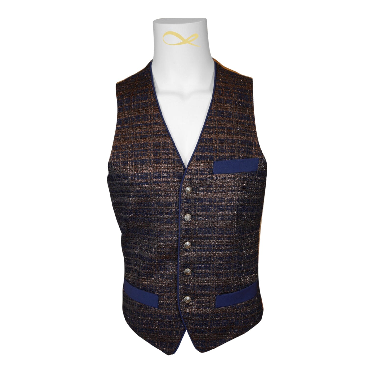 Midnight Bronze Boucle Ciottoli Waistcoat-3