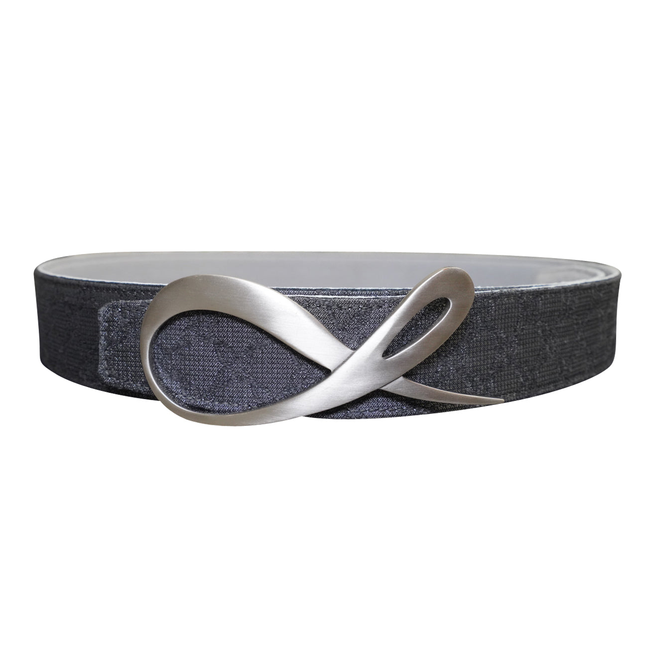 Grigio Logo Suede Silver Reversible Belt