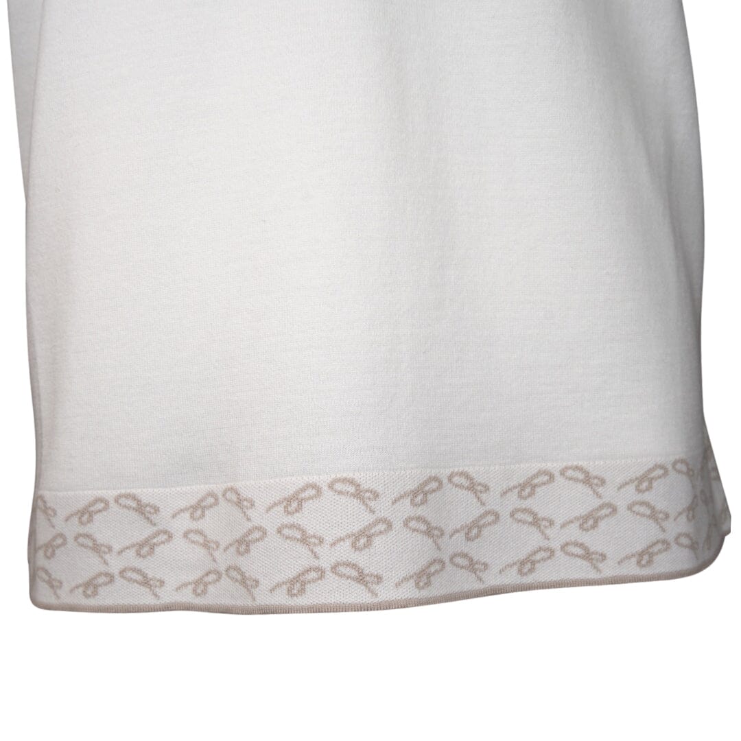 Avorio Signature Logo Knit Contrast V Neck Polo-5