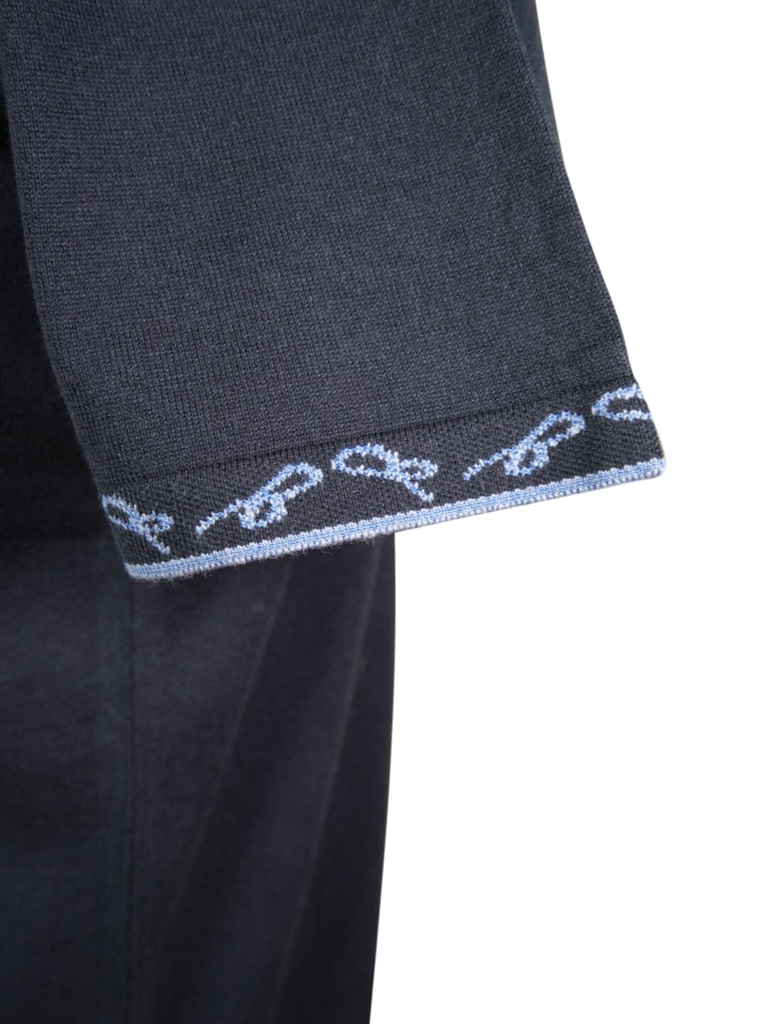 Indaco Signature Logo Knit Contrast V Neck Polo-4