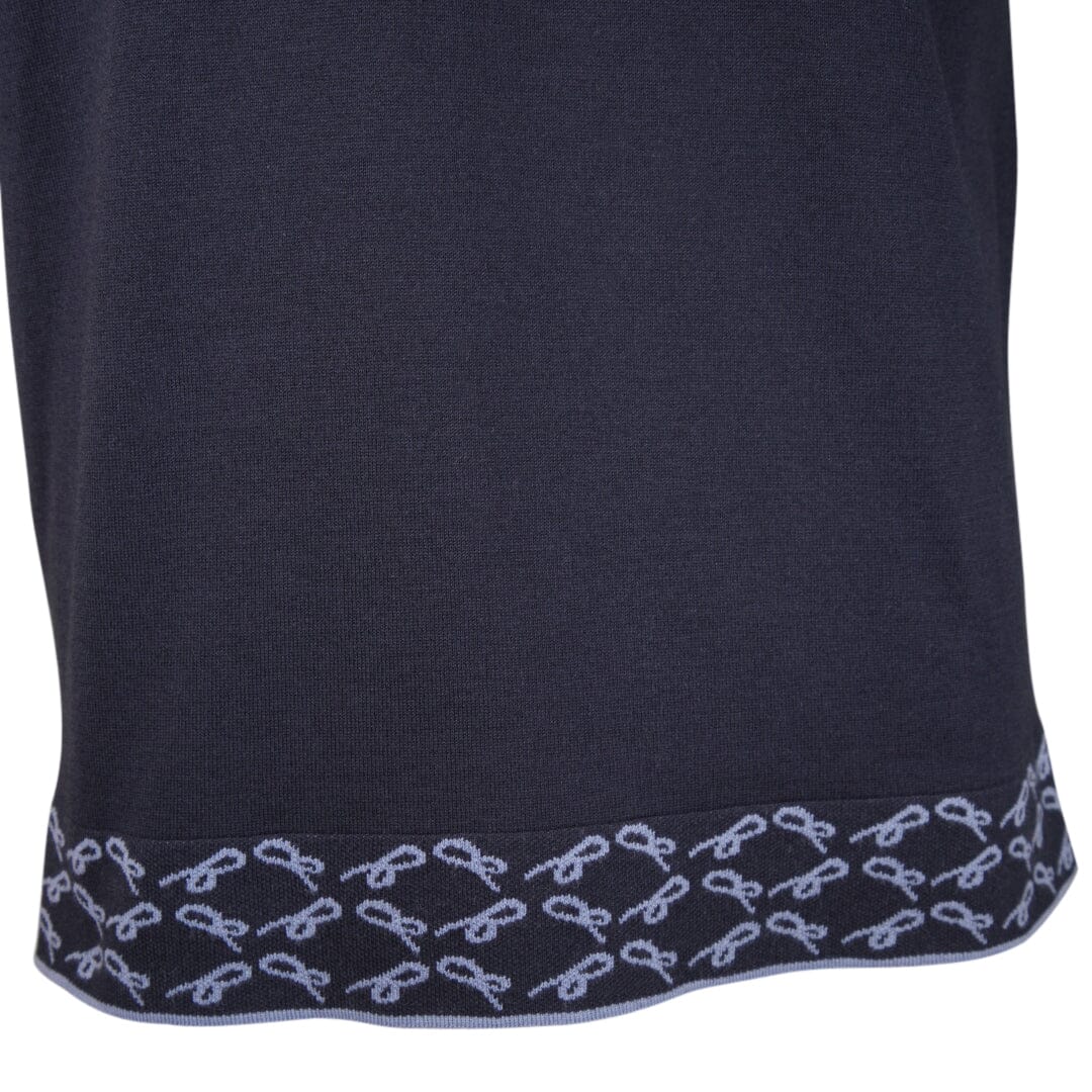 Indaco Signature Logo Knit Contrast V Neck Polo-5