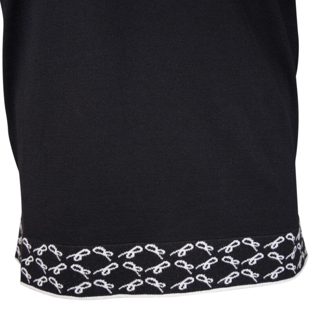 Nero Signature Logo Knit Contrast V Neck Polo-5