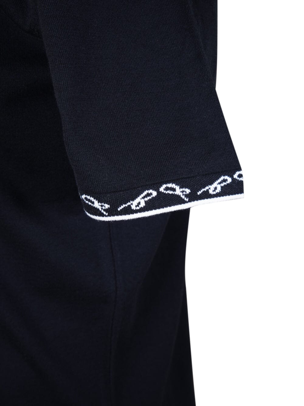 Nero Signature Logo Knit Contrast V Neck Polo-4