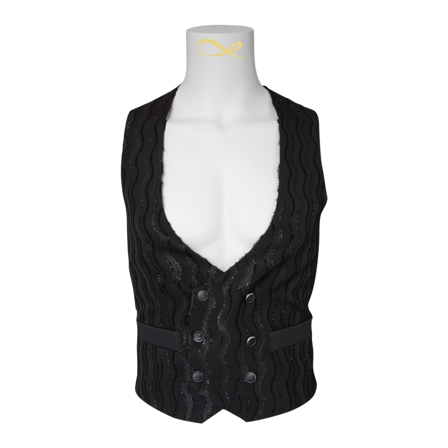 Rippled Inox Double Breasted Waistcoat-3