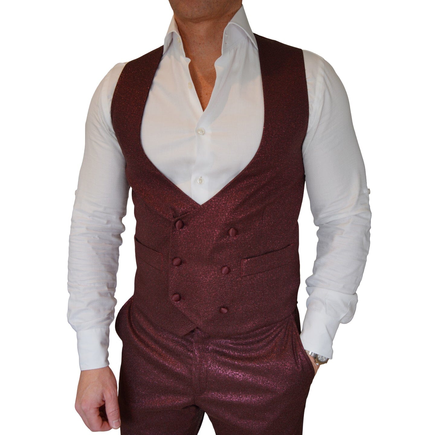 Scarlet Lustro Naked Double Breasted Waistcoat