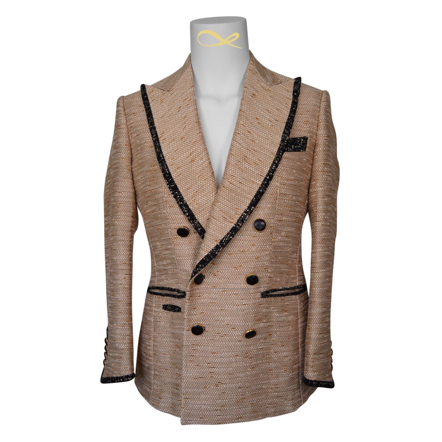 Tan Cestino Double Breasted Jacket-3