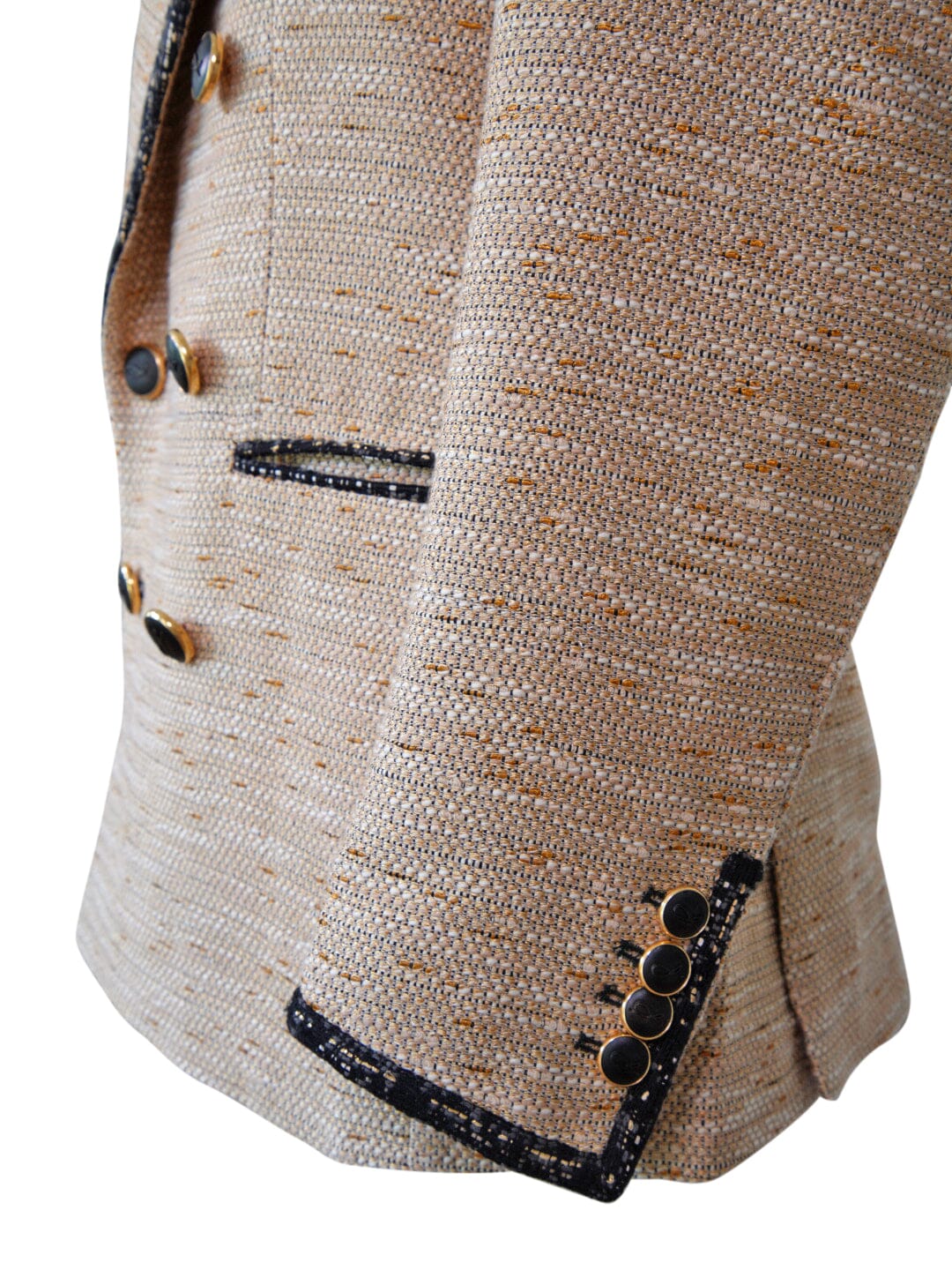 Tan Cestino Double Breasted Jacket-5