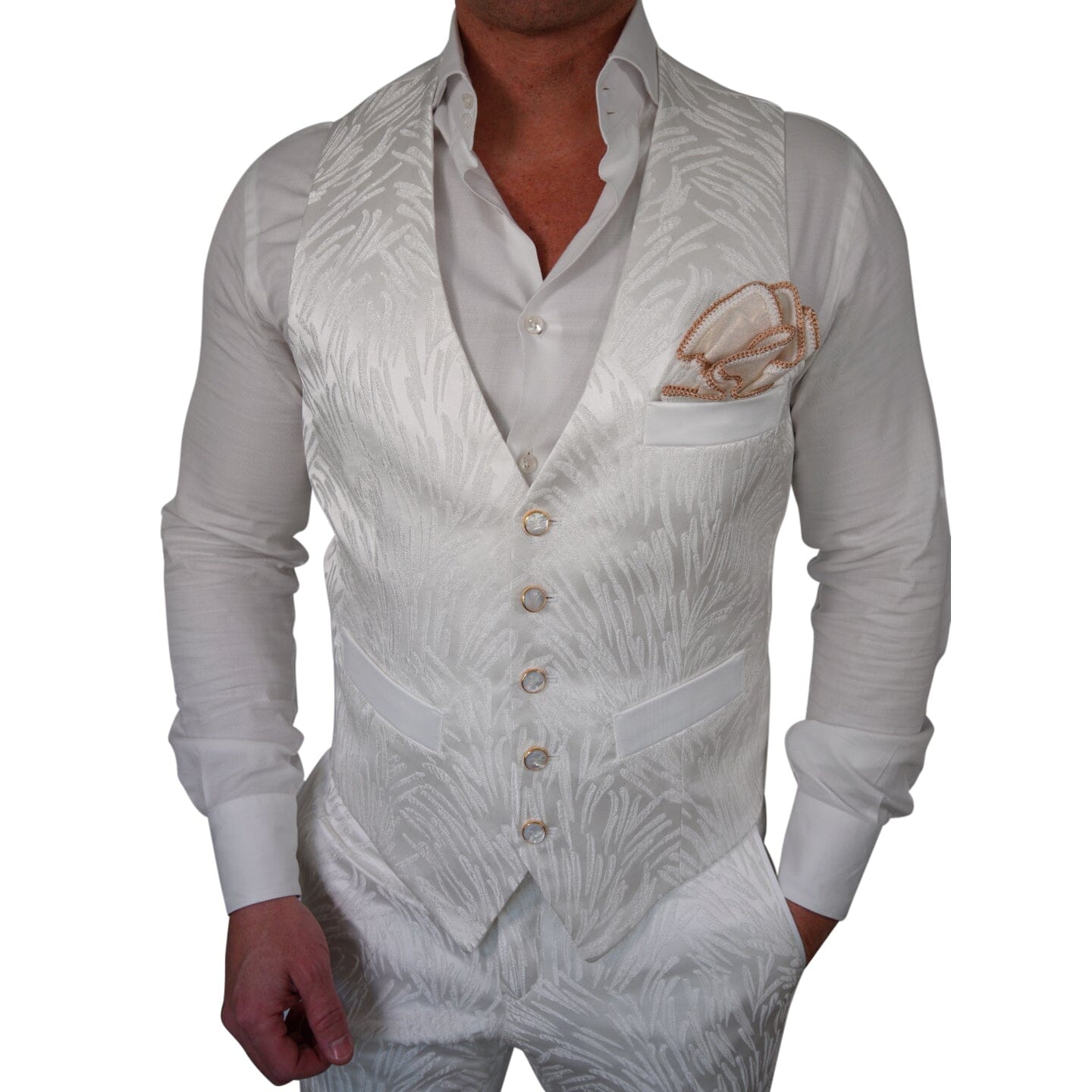 Bianco Pampa Ciottoli Waistcoat