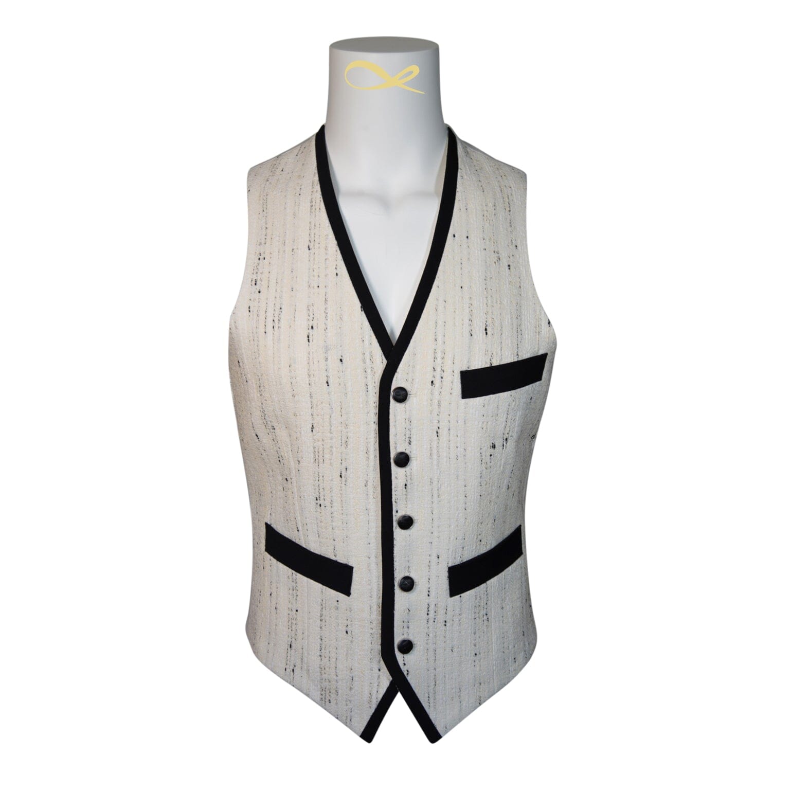 Vanilla Stracciatella Tweed Ciottoli Waistcoat-3