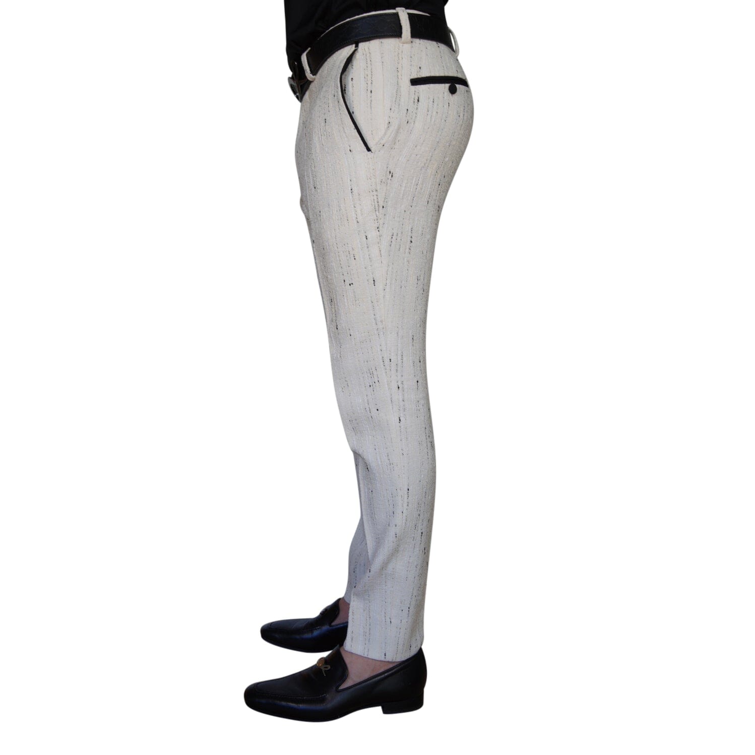 Vanilla Stracciatella Tweed Trousers-3