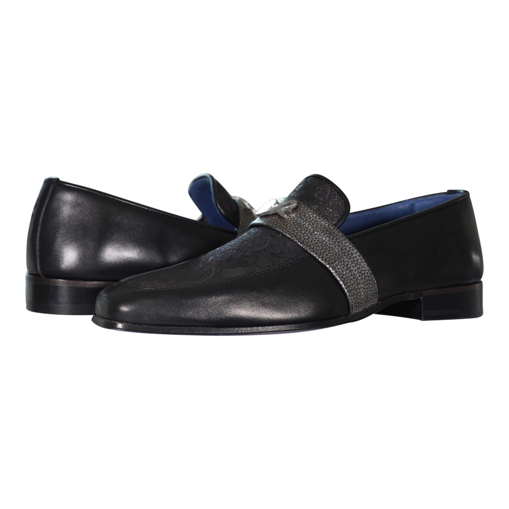 Black Oro Versailles With Silver Hardware Loafer-3