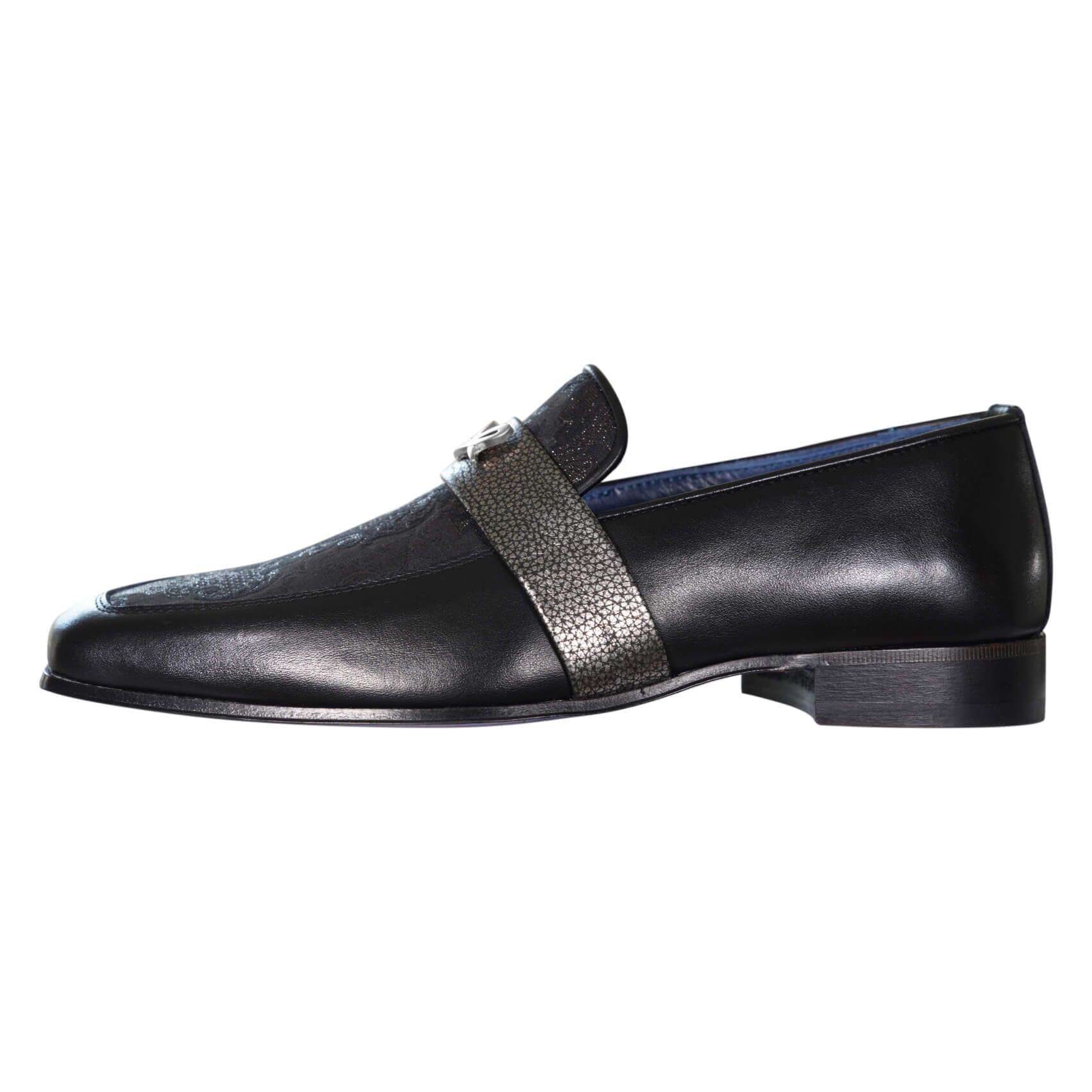 Black Oro Versailles With Silver Hardware Loafer-5