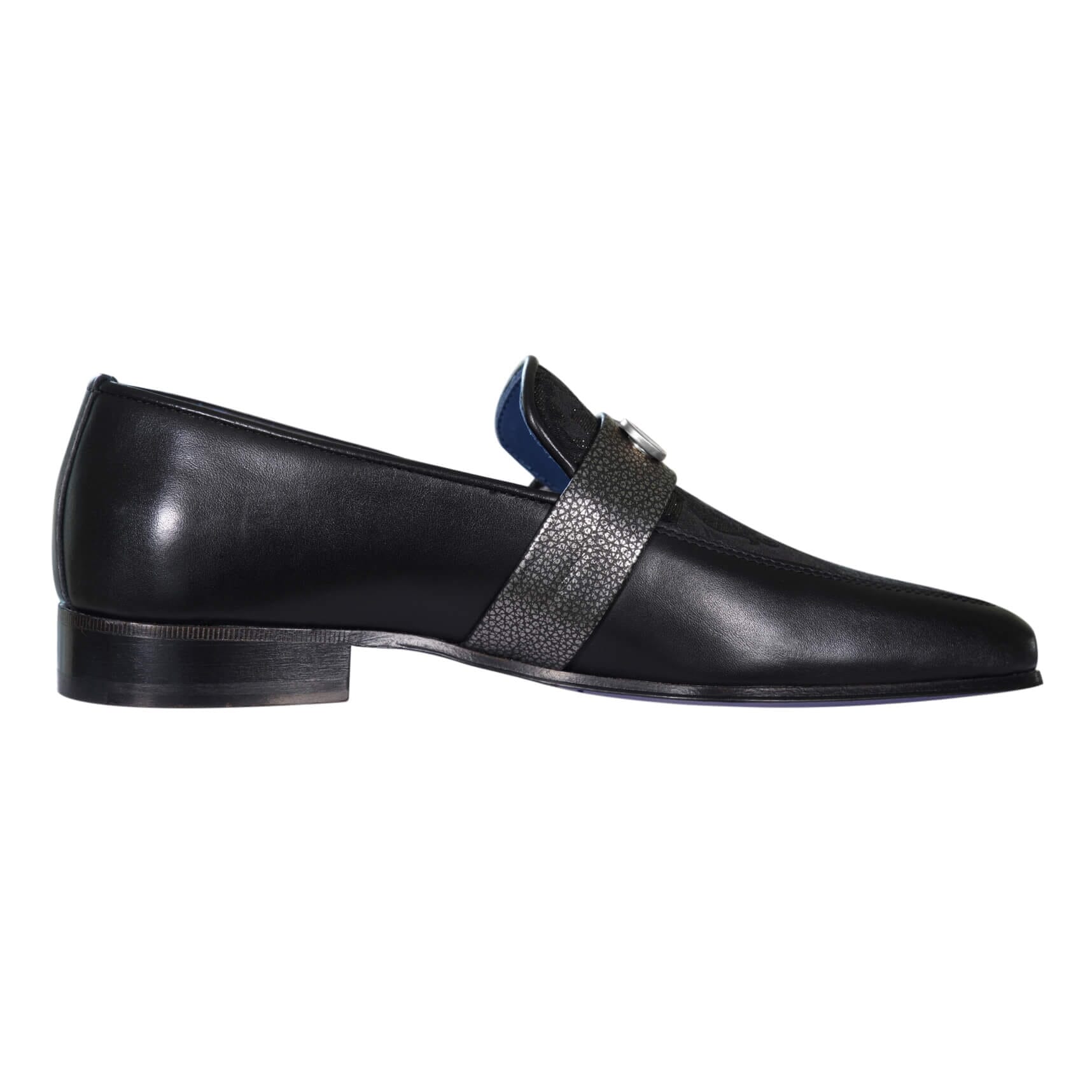 Black Oro Versailles With Silver Hardware Loafer-7