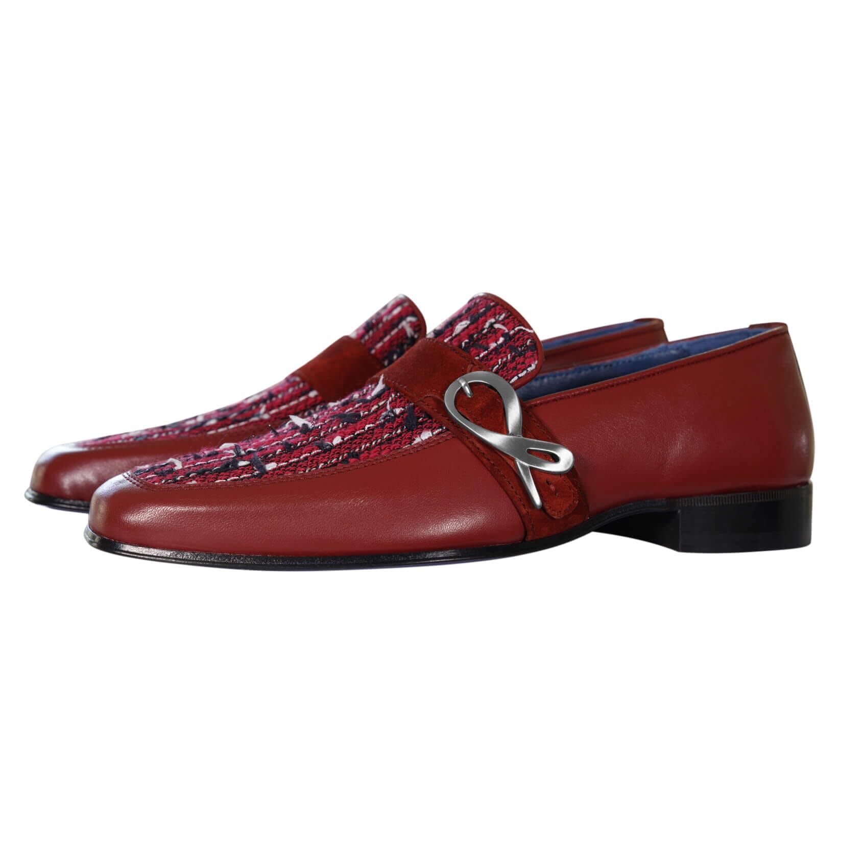 Ruby Boucle Silver Monk Loafer-3