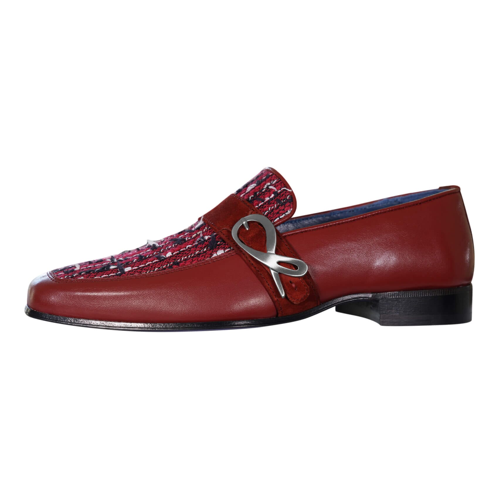 Ruby Boucle Silver Monk Loafer-5