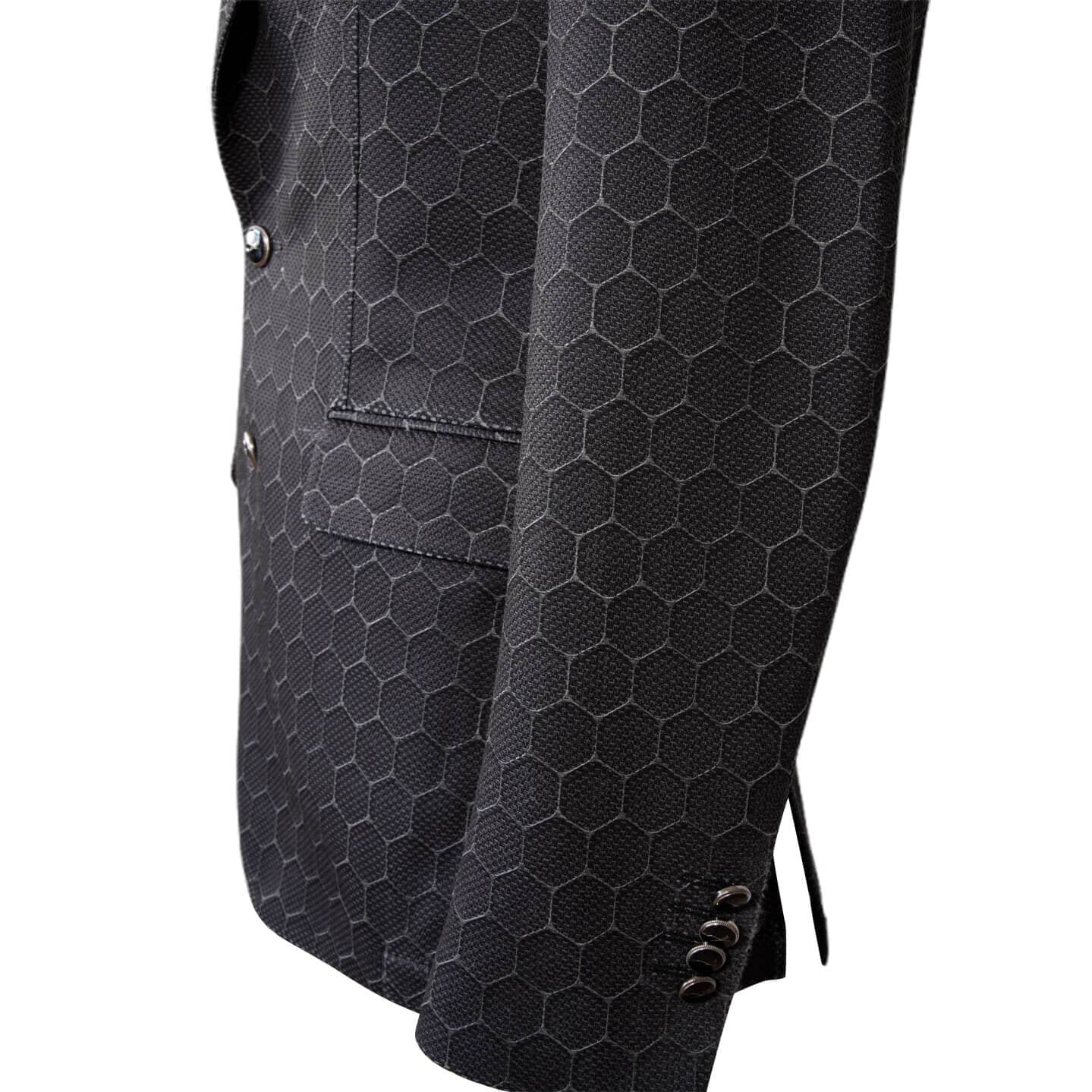 Charcoal Honeycomb Luxury Performance Sport Jacket-6