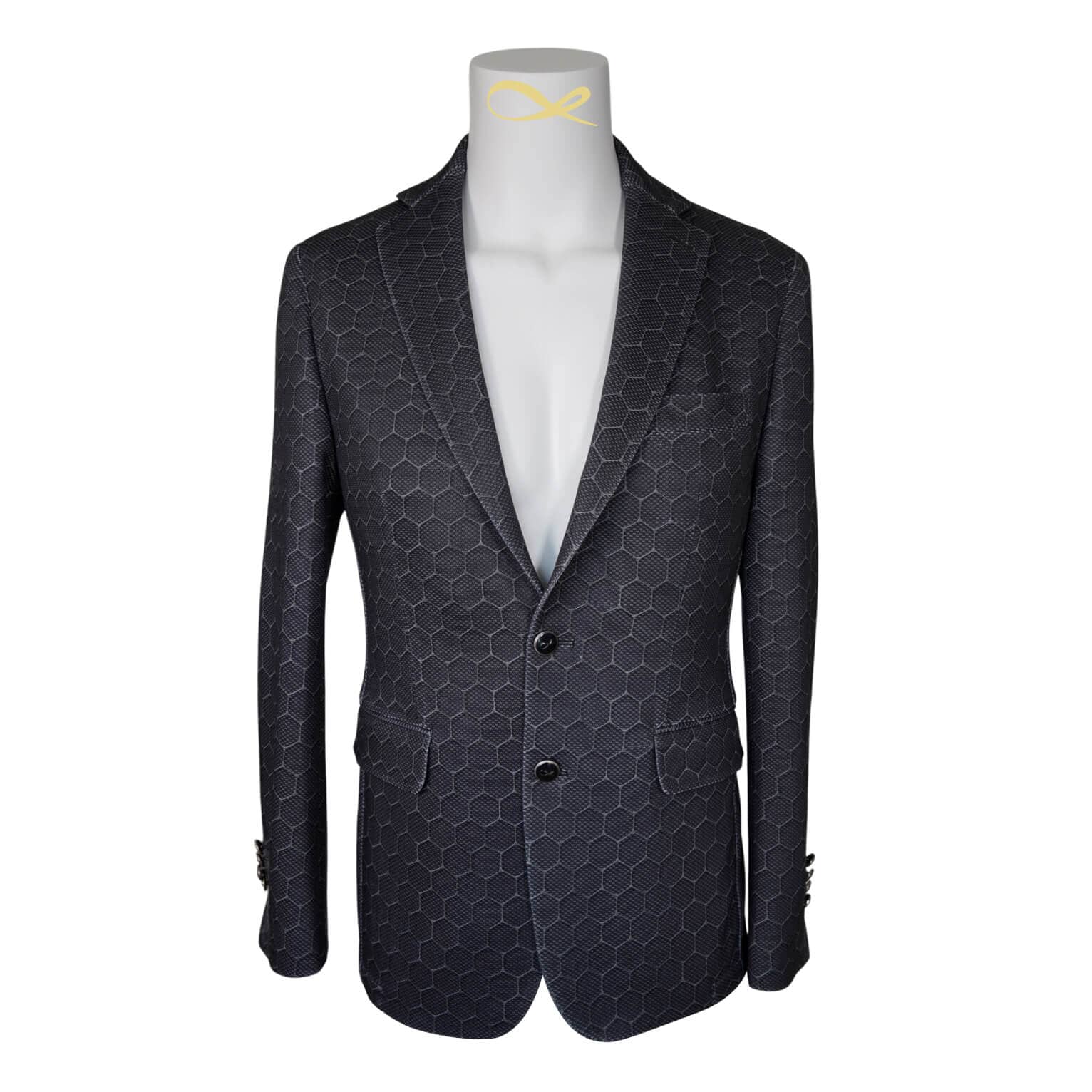 Charcoal Honeycomb Luxury Performance Sport Jacket-4