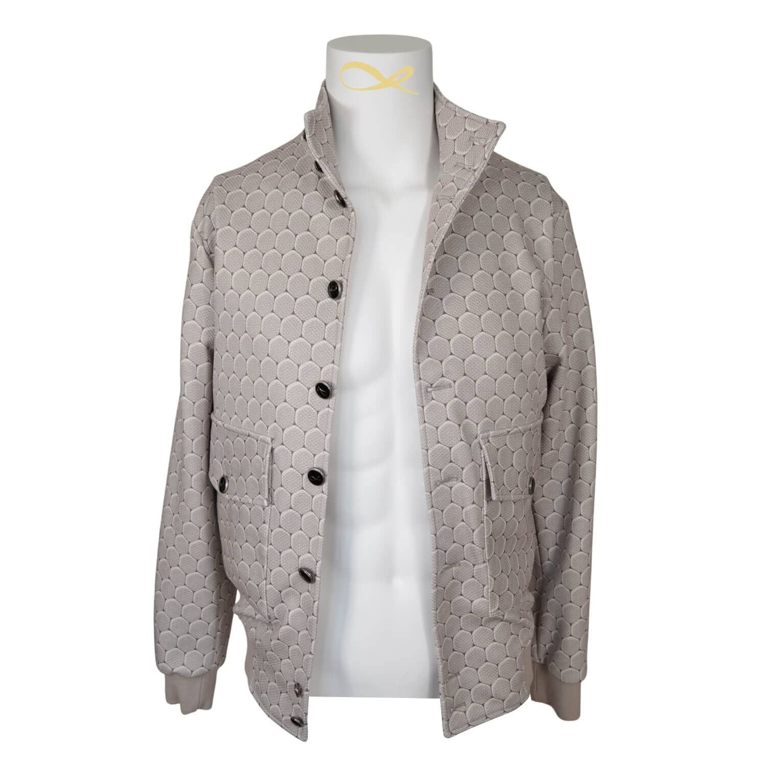 Taupe Honeycomb Luxury Performance Bomber Jacket-4