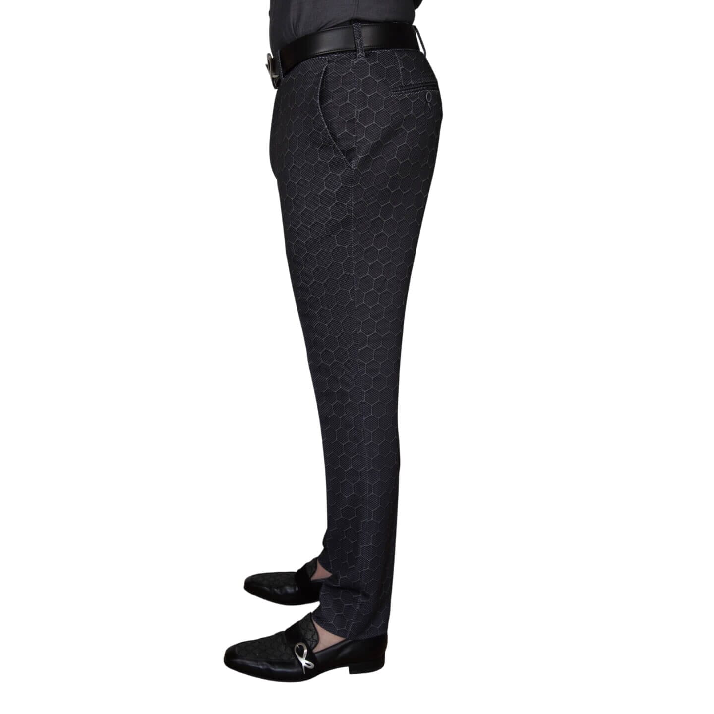Charcoal Honeycomb Luxury Performance Trousers-3