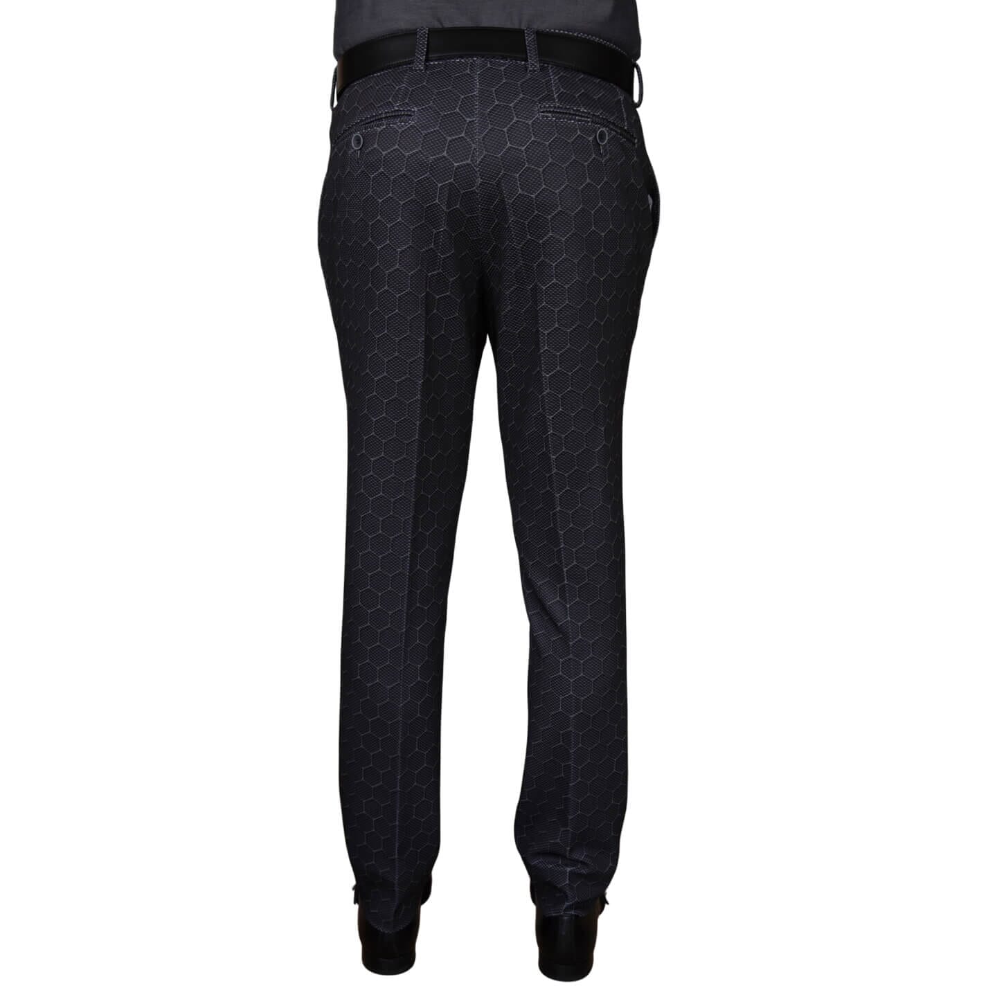 Charcoal Honeycomb Luxury Performance Trousers-4