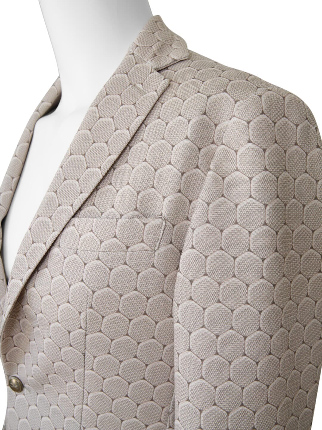 Taupe Honeycomb Luxury Performance Sport Jacket-5