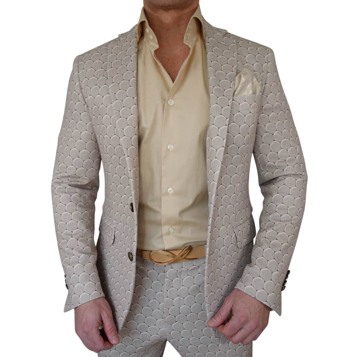 Taupe Honeycomb Luxury Performance Sport Jacket-3