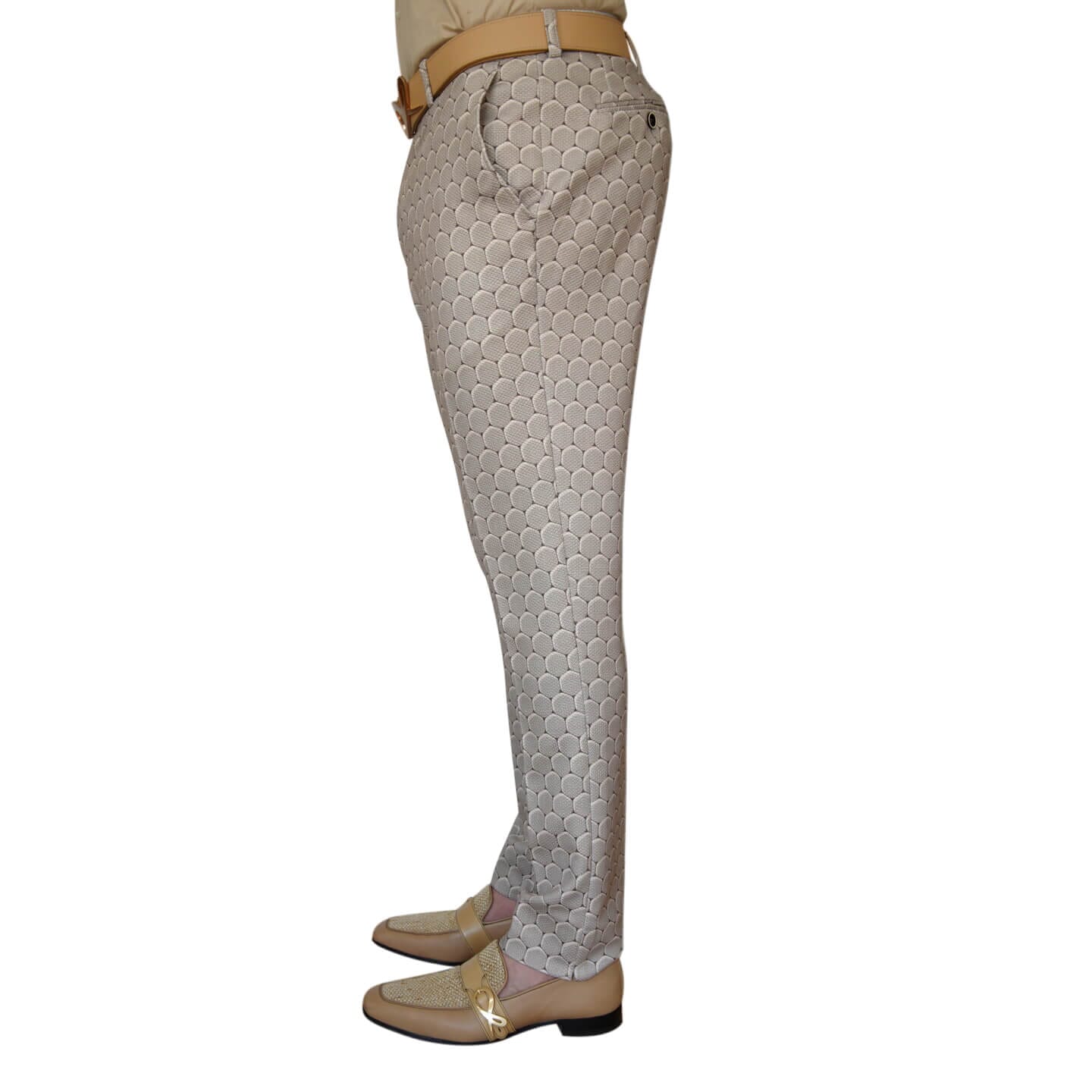 Taupe Honeycomb Luxury Performance Trousers-3