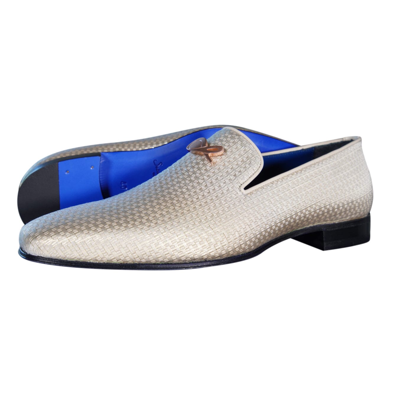 Gold Diamante With Rose Gold Hardware Loafer-3