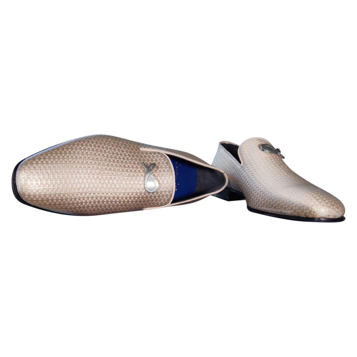 Gold Diamante With Silver Hardware Loafer-7