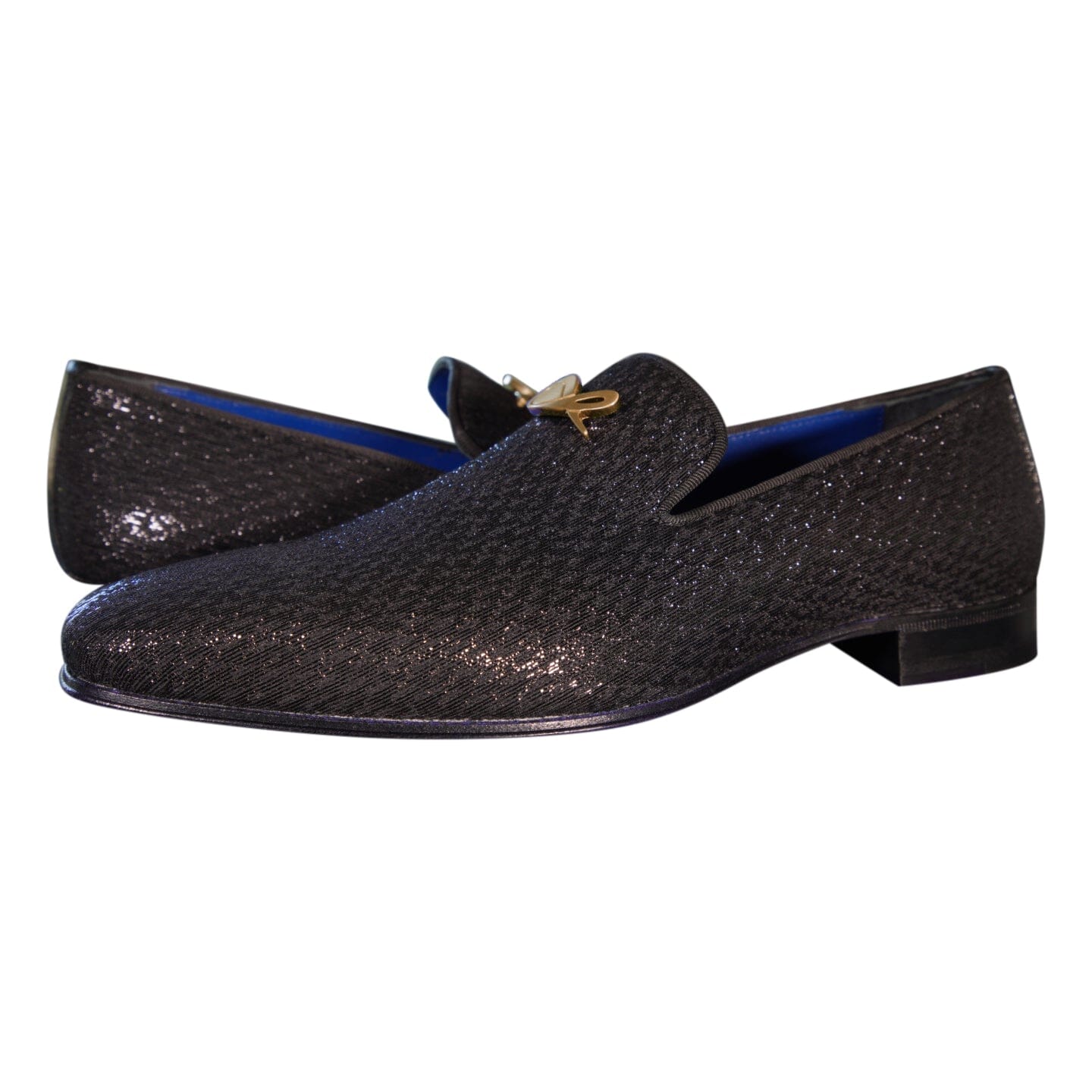 Black Diamante With Yellow Gold Hardware Loafer-4