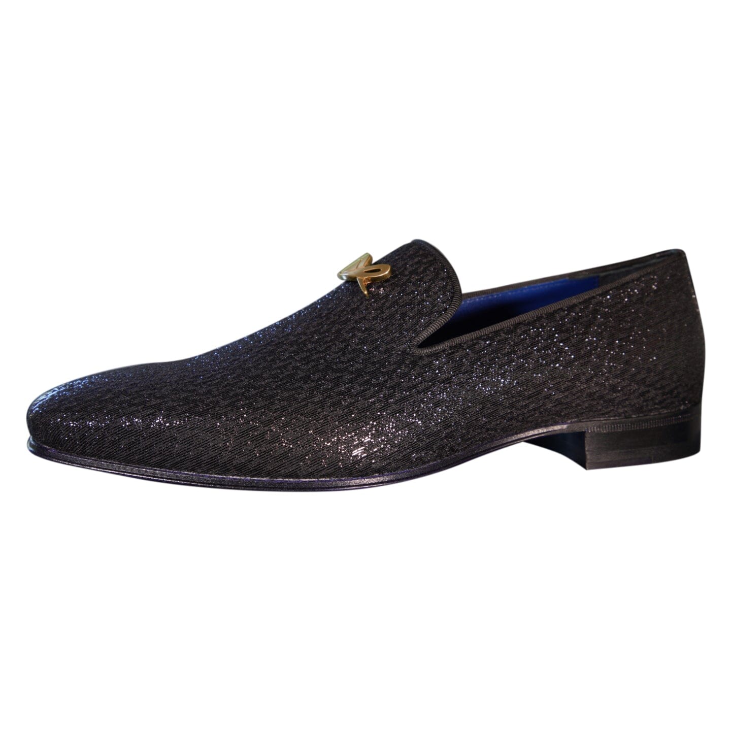 Black Diamante With Yellow Gold Hardware Loafer-5