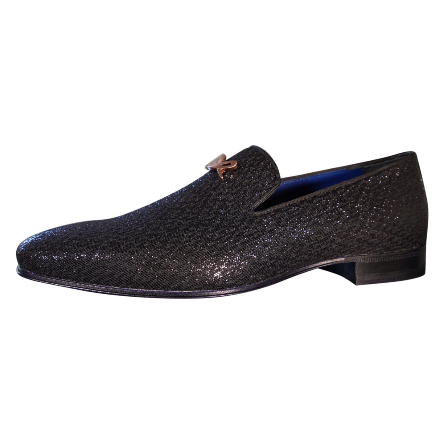 Black Diamante With Rose Gold Hardware Loafer-5
