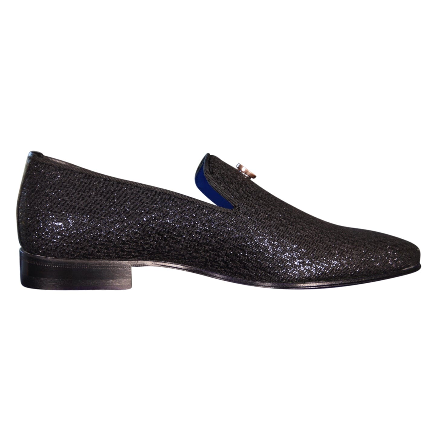 Black Diamante With Rose Gold Hardware Loafer-6