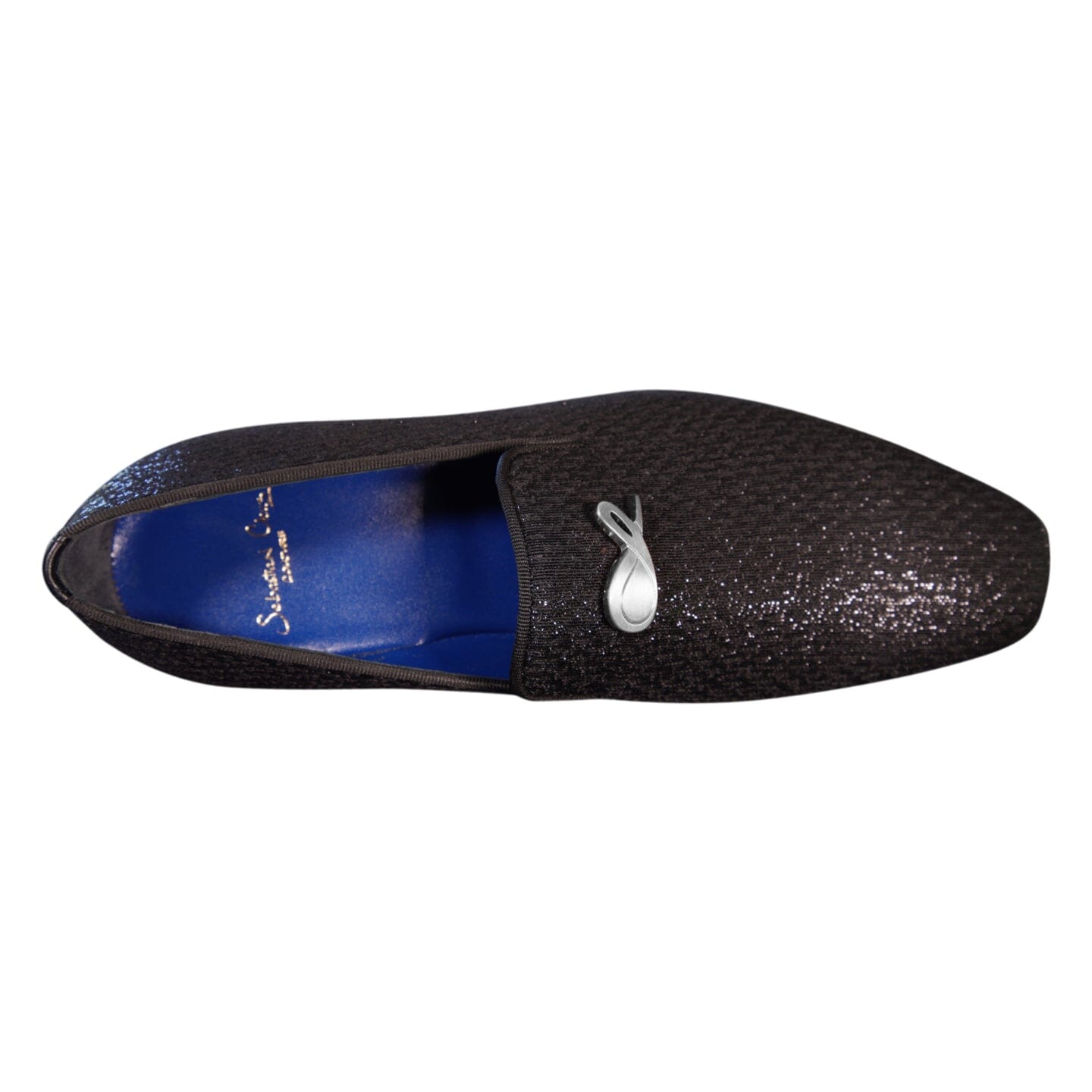 Black Diamante With Silver Hardware Loafer-7