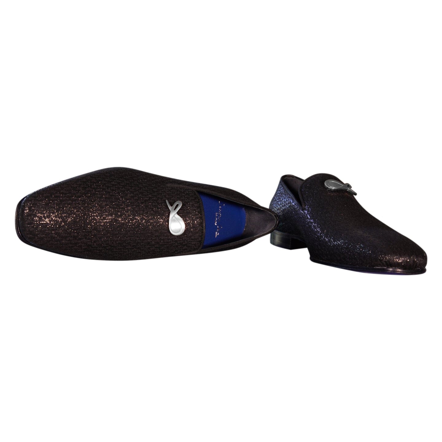 Black Diamante With Silver Hardware Loafer-8