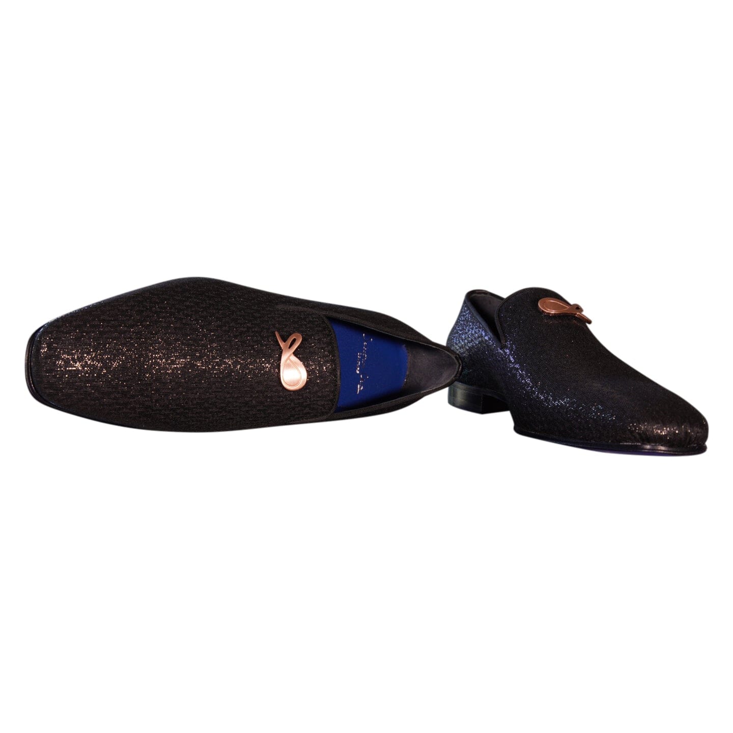 Black Diamante With Rose Gold Hardware Loafer-9