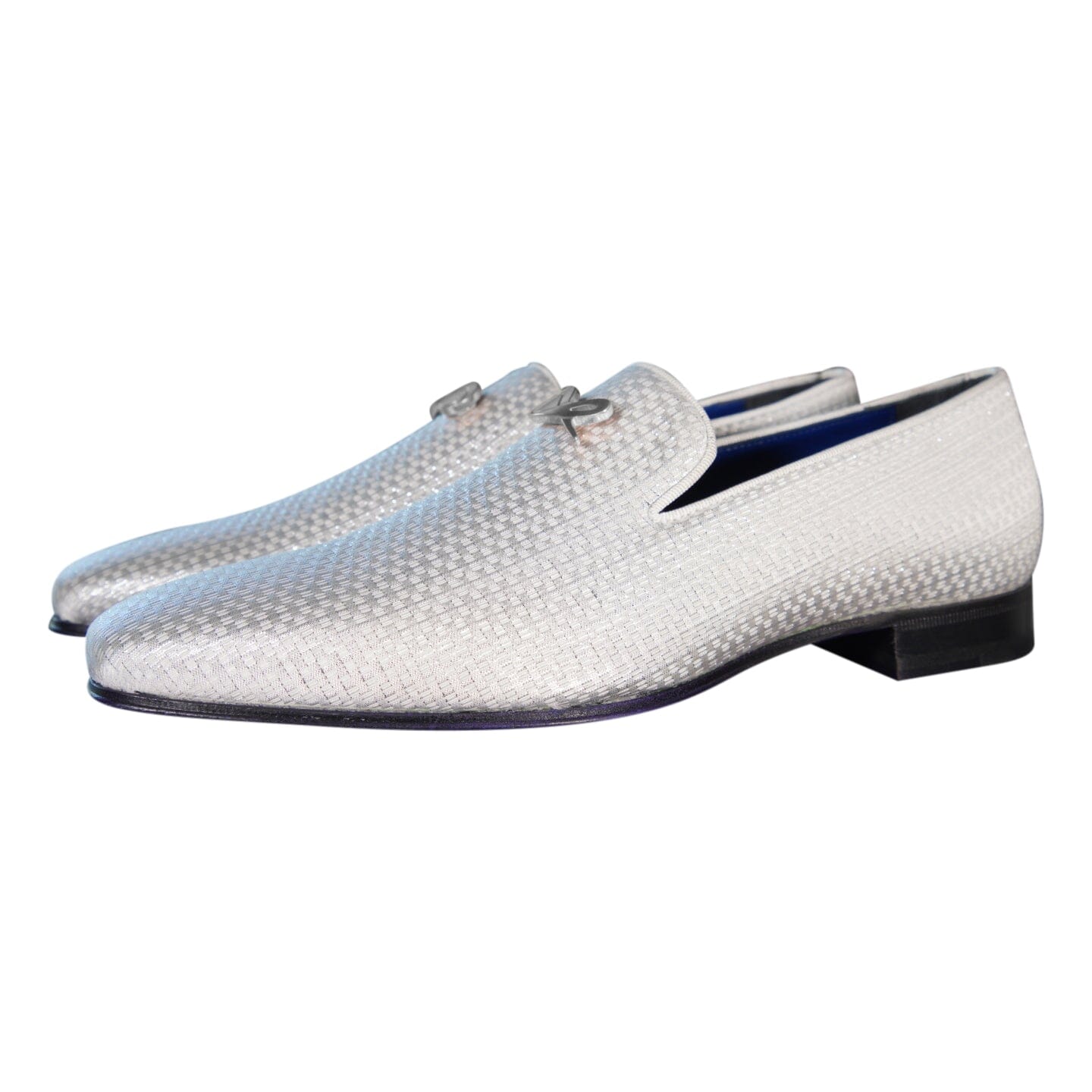 Silver Diamante With Silver Hardware Loafer @ The Vault