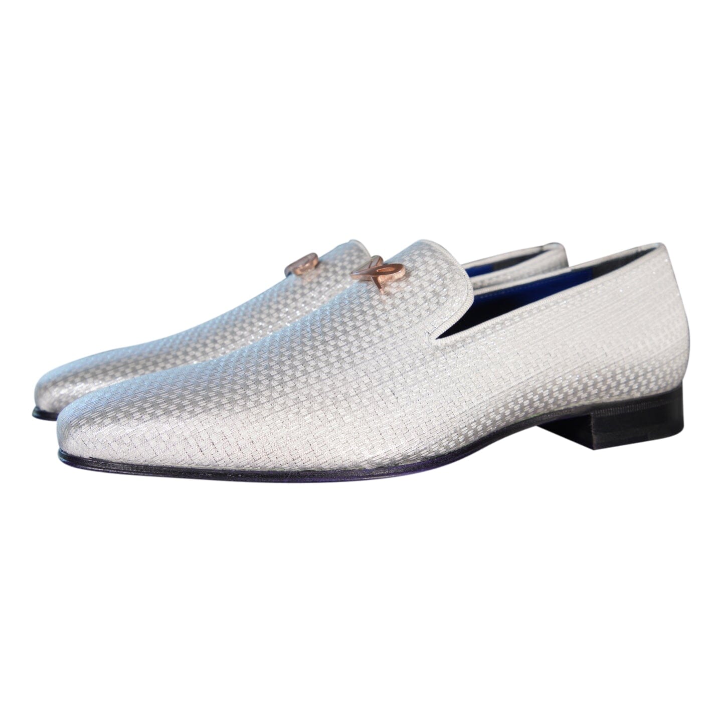 Silver Diamante With Rose Gold Hardware Loafer @ The Vault
