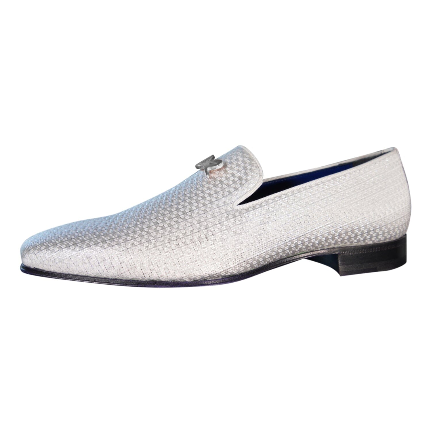 Silver Diamante With Silver Hardware Loafer-5